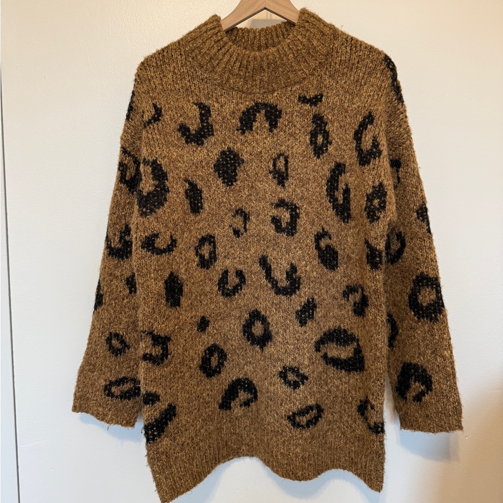 Universal Thread Oversized Leopard Sweater - Brown and Black